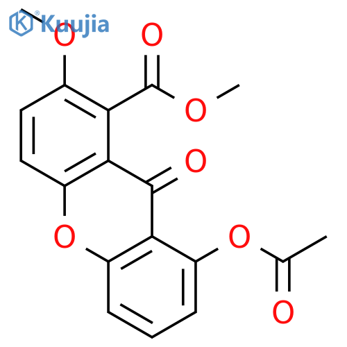 2-Me ether,Me ester,Ac-2,8-Dihydroxyxanthone-1-carboxylic acid structure