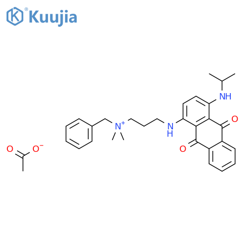 Benzyl(3-((9,10-dihydro-4-(isopropylamino)-9,10-dioxo-1-anthryl)amino)propyl)dimethylammonium acetate structure