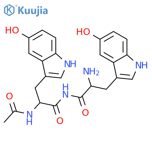 (2S)-2-acetamido-N-[(2S)-2-amino-3-(5-hydroxy-1H-indol-3-yl)propanoyl]-3-(5-hydroxy-1H-indol-3-yl)propanamide structure