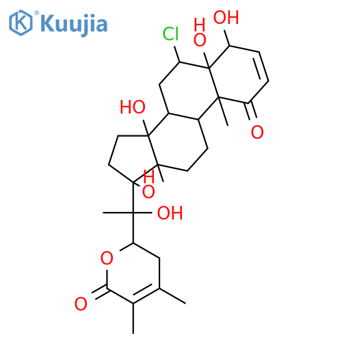 4beta,5beta,6alpha,17alpha,22R)-6-chloro-4,5,14,17,20-pentahydroxy-22,26-epoxyergosta-2,24-diene-1,26-dione structure