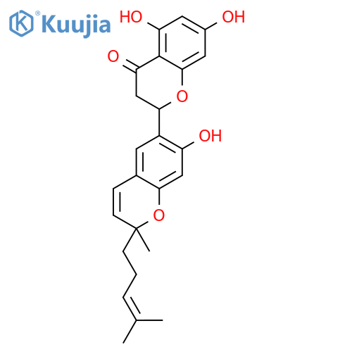 5,7,7'-trihydroxy-2'-methyl-2'-(4-methylpent-3-en-1-yl)-2,3-dihydro-2'H,4H-2,6'-bichromen-4-one structure