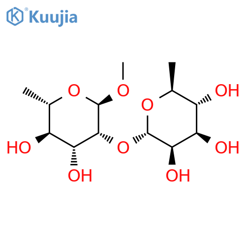 Methyl 2-O-alpha-L-rhamnopyranosyl-alpha-L-rhamnopyranoside structure