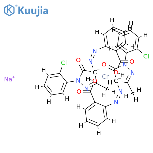 sodium bis[2-[[1-(2-chlorophenyl)-4,5-dihydro-3-methyl-5-oxo-1H-pyrazol-4-yl]azo]benzoato(2-)]chromate(1-) structure