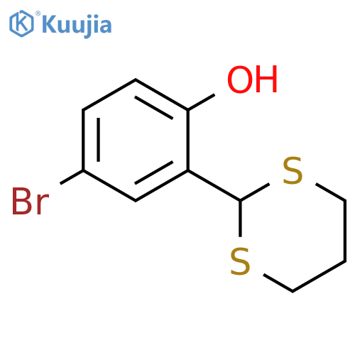 Phenol, 4-bromo-2-(1,3-dithian-2-yl)- structure
