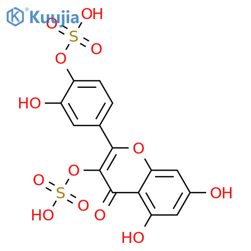 3,3',4',5,7-Pentahydroxyflavone; 3,4'-Disulfate structure