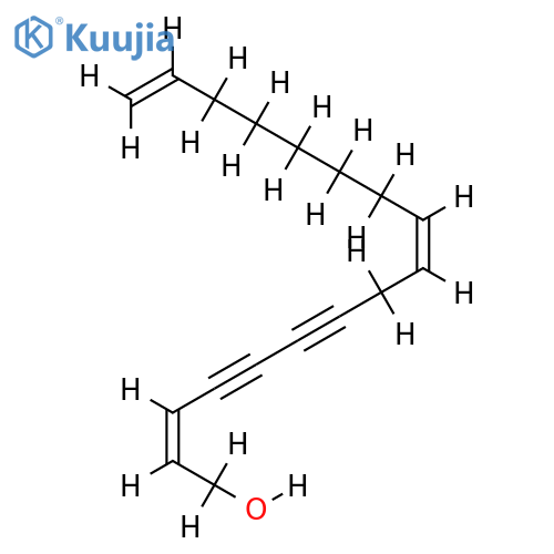cis-cis-Heptadeca-2,9,16-trien-4,6-diin-1-ol structure