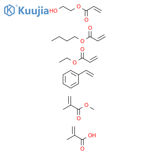 2-Propenoicacid,2-methyl-,polymerwithbutyl2-propenoate,ethenylbenzene,ethyl2-propenoate,2-hydroxyethyl2-propenoateandmethyl2-methyl-2-propenoate structure