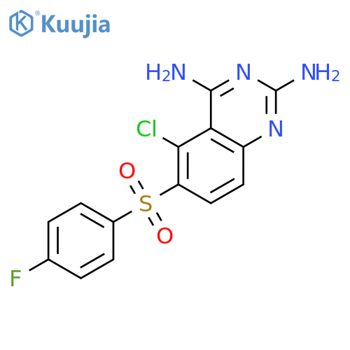 2,4-QUINAZOLINEDIAMINE, 5-CHLORO-6-[(4-FLUOROPHENYL)SULFONYL]- structure