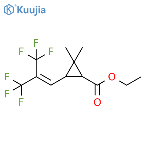 ethyl 2,2-dimethyl-3-(3,3,3-trifluoro-2-(trifluoromethyl)-1-propenyl)cyclopropanecarboxylate structure