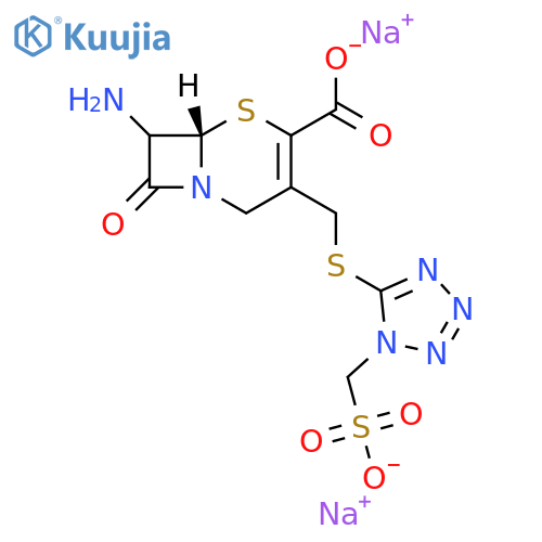 5-Thia-1-azabicyclo[4.2.0]oct-2-ene-2-carboxylicacid, 7-amino-8-oxo-3-[[[1-(sulfomethyl)-1H-tetrazol-5-yl]thio]methyl]-, sodiumsalt, (6R-trans)- (9CI) structure