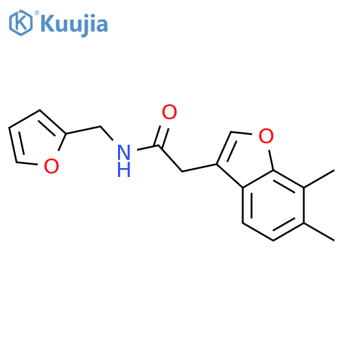 2-(6,7-dimethyl-1-benzofuran-3-yl)-N-(furan-2-yl)methylacetamide structure