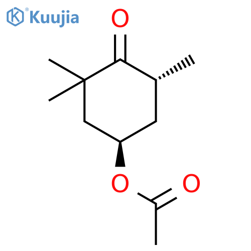 Cyclohexanone, 4-(acetyloxy)-2,2,6-trimethyl-, (4R,6R)-rel- structure
