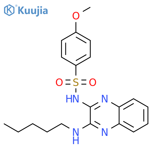4-methoxy-N-3-(pentylamino)quinoxalin-2-ylbenzene-1-sulfonamide structure