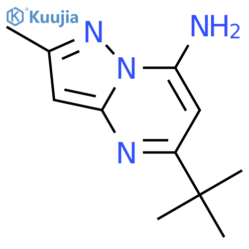 PYRAZOLO[1,5-A]PYRIMIDIN-7-AMINE, 5-(1,1-DIMETHYLETHYL)-2-METHYL- structure