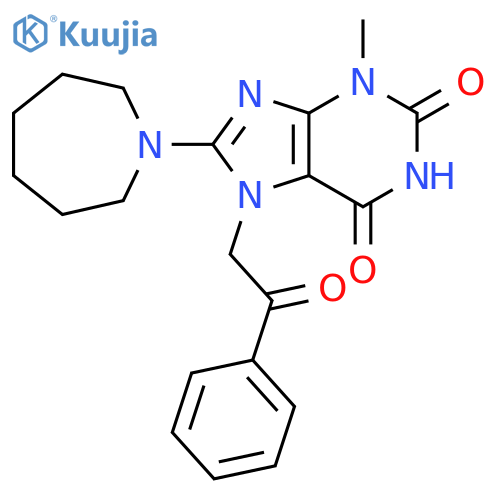 8-(azepan-1-yl)-3-methyl-7-(2-oxo-2-phenylethyl)-2,3,6,7-tetrahydro-1H-purine-2,6-dione structure