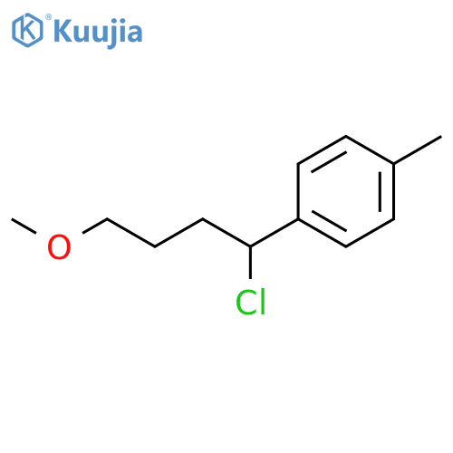 Benzene, 1-(1-chloro-4-methoxybutyl)-4-methyl- structure