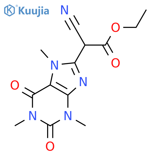 1H-Purine-8-aceticacid, a-cyano-2,3,6,7-tetrahydro-1,3,7-trimethyl-2,6-dioxo-,ethyl ester structure