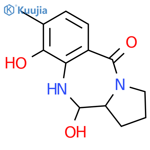 9,11-dihydroxy-8-methyl-1,2,3,10,11,11a-hexahydro-5H-pyrrolo[2,1-c][1,4]benzodiazepin-5-one structure