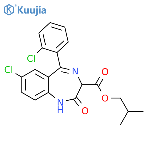 1H-1,4-Benzodiazepine-3-carboxylic acid, 7-chloro-5-(2-chlorophenyl)-2,3-dihydro-2-oxo-, 2-methylpropyl ester structure