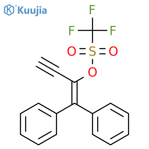 Methanesulfonic acid, trifluoro-, 1-(diphenylmethylene)-2-propynyl ester structure
