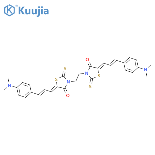 4-Thiazolidinone, 3,3'-(1,2-ethanediyl)bis[5-[3-[4-(dimethylamino)phenyl]-2-propen-1-ylidene]-2-thioxo- structure