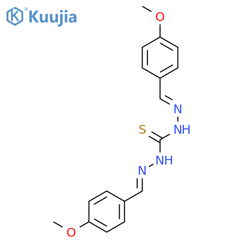 1-[(z)-(4-methoxyphenyl)methylideneamino]-3-[(e)-(4-methoxyphenyl)methylideneamino]thiourea structure