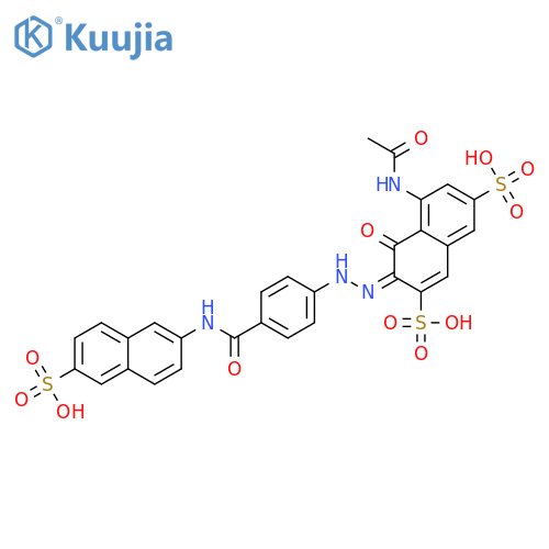 (3z)-5-acetamido-4-oxo-3-[[4-[(6-sulfonaphthalen-2-yl)carbamoyl]phenyl]hydrazinylidene]naphthalene-2,7-disulfonic Acid structure