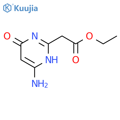 2-Pyrimidineacetic acid, 6-amino-1,4-dihydro-4-oxo-, ethyl ester structure