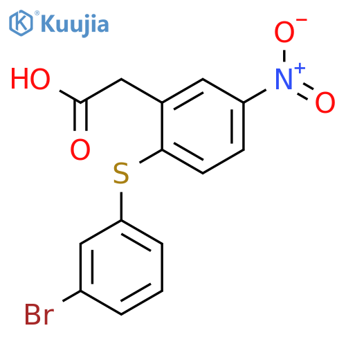 BENZENEACETIC ACID, 2-[(3-BROMOPHENYL)THIO]-5-NITRO- structure