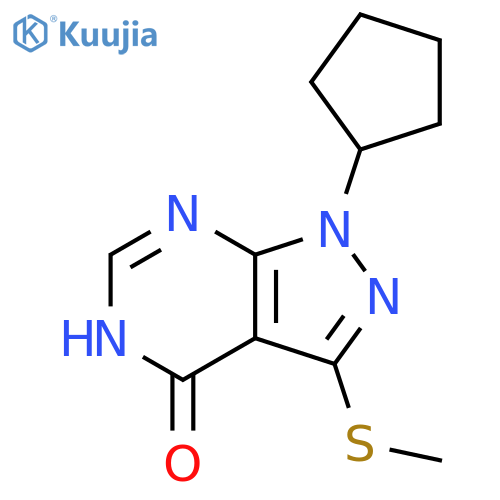 4H-Pyrazolo[3,4-d]pyrimidin-4-one,1-cyclopentyl-1,5-dihydro-3-(methylthio)- structure