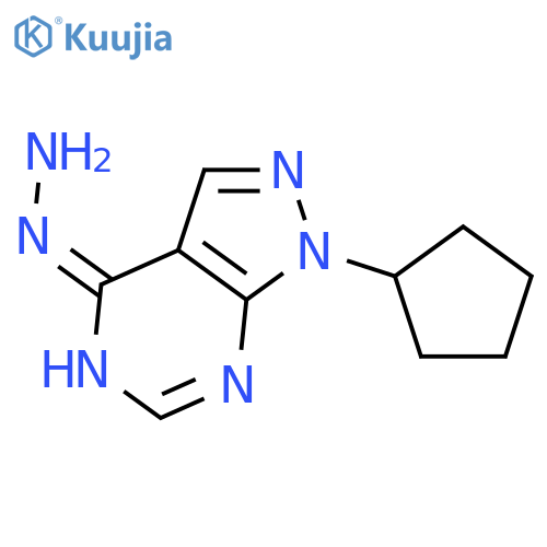 4H-Pyrazolo[3,4-d]pyrimidin-4-one, 1-cyclopentyl-1,5-dihydro-,hydrazone structure