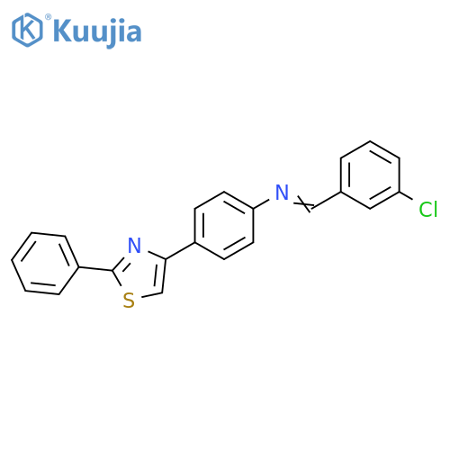 Benzenamine, N-[(3-chlorophenyl)methylene]-4-(2-phenyl-4-thiazolyl)- structure