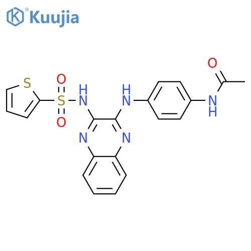 N-(4-{3-(thiophene-2-sulfonamido)quinoxalin-2-ylamino}phenyl)acetamide structure