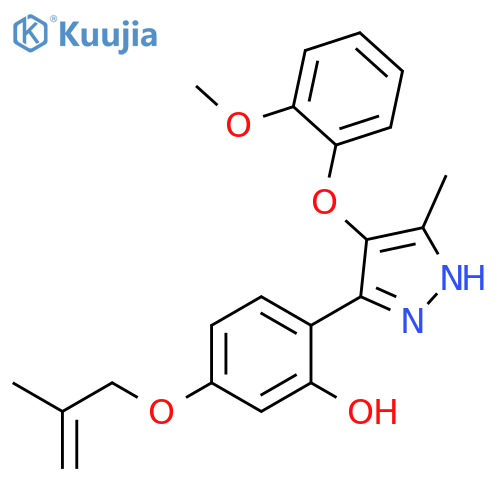 2-[4-(2-methoxyphenoxy)-5-methyl-1H-pyrazol-3-yl]-5-[(2-methylprop-2-en-1-yl)oxy]phenol structure