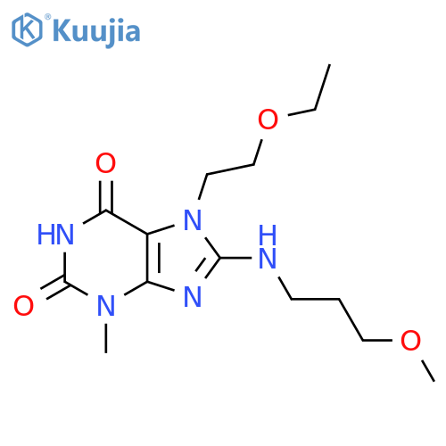 7-(2-ethoxyethyl)-8-(3-methoxypropyl)amino-3-methyl-2,3,6,7-tetrahydro-1H-purine-2,6-dione structure