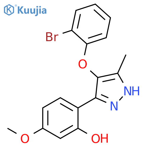 2-4-(2-bromophenoxy)-5-methyl-1H-pyrazol-3-yl-5-methoxyphenol structure