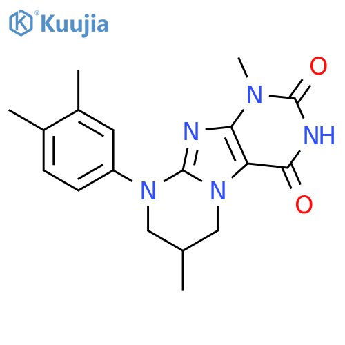 9-(3,4-dimethylphenyl)-1,7-dimethyl-1H,2H,3H,4H,6H,7H,8H,9H-pyrimido1,2-gpurine-2,4-dione structure
