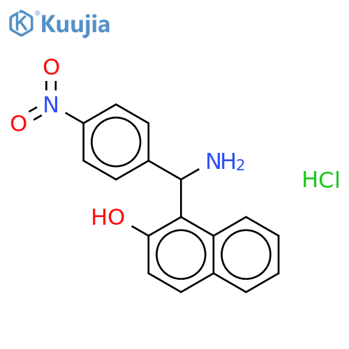 1-[amino-(4-nitrophenyl)methyl]naphthalen-2-ol;hydrochloride structure