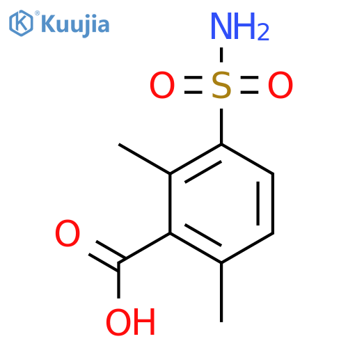 2,6-dimethyl-3-sulfamoylbenzoic acid structure