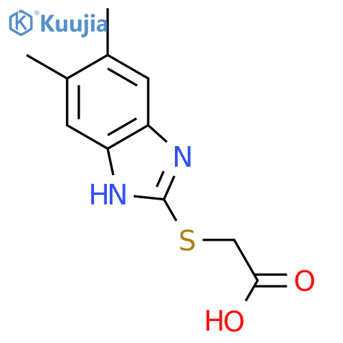 Aceticacid, 2-[(5,6-dimethyl-1H-benzimidazol-2-yl)thio]- structure