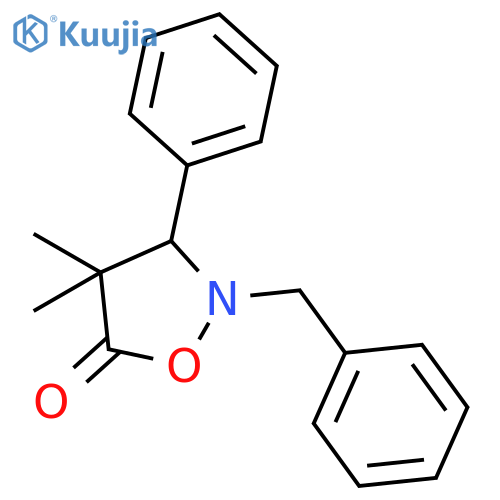 5-ISOXAZOLIDINONE, 4,4-DIMETHYL-3-PHENYL-2-(PHENYLMETHYL)- structure