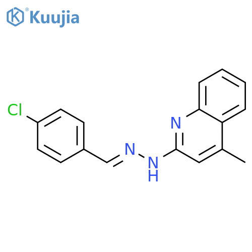 Benzaldehyde, 4-chloro-, (4-methyl-2-quinolinyl)hydrazone structure