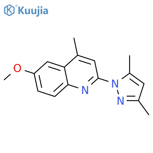Quinoline,2-(3,5-dimethyl-1H-pyrazol-1-yl)-6-methoxy-4-methyl- structure