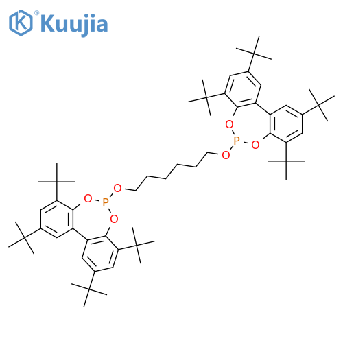 2,4,8,10-tetratert-butyl-6-[6-(2,4,8,10-tetratert-butylbenzo[d][1,3,2]benzodioxaphosphepin-6-yl)oxyhexoxy]benzo[d][1,3,2]benzodioxaphosphepine structure