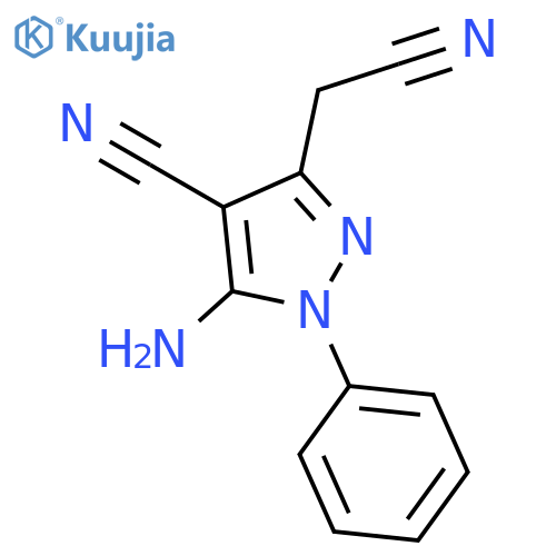 5-Amino-4-cyano-3-cyanomethyl-1-phenylpyrazole structure