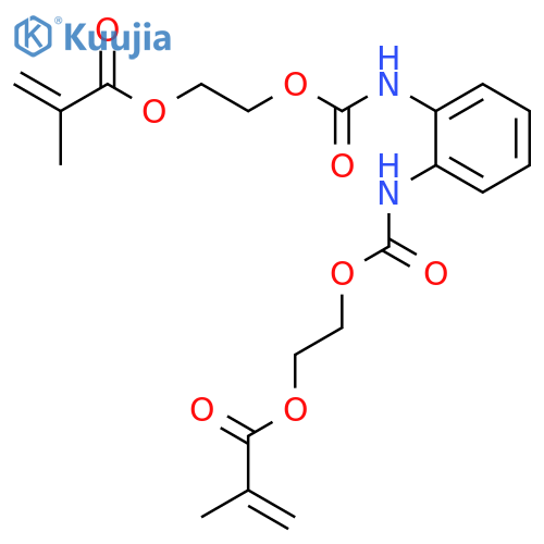 2-Propenoic acid,2-methyl-, 1,1'-[phenylenebis(iminocarbonyloxy-2,1-ethanediyl)] ester structure