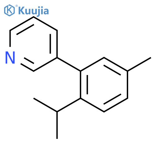 Pyridine, 3-[5-methyl-2-(1-methylethyl)phenyl]- structure