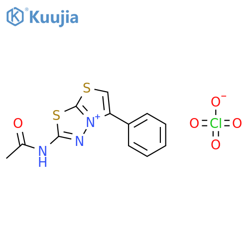 Thiazolo[2,3-b]-1,3,4-thiadiazol-4-ium, 2-(acetylamino)-5-phenyl-,perchlorate structure