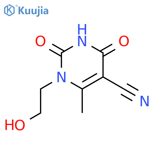 1-(2-hydroxyethyl)-6-methyl-2,4-dioxopyrimidine-5-carbonitrile structure