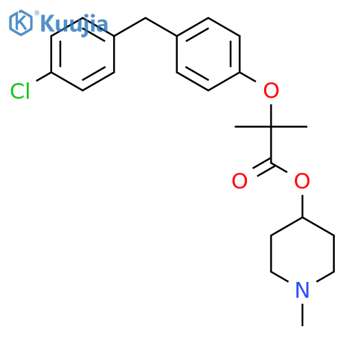 (1-methylpiperidin-4-yl) 2-[4-[(4-chlorophenyl)methyl]phenoxy]-2-methylpropanoate structure